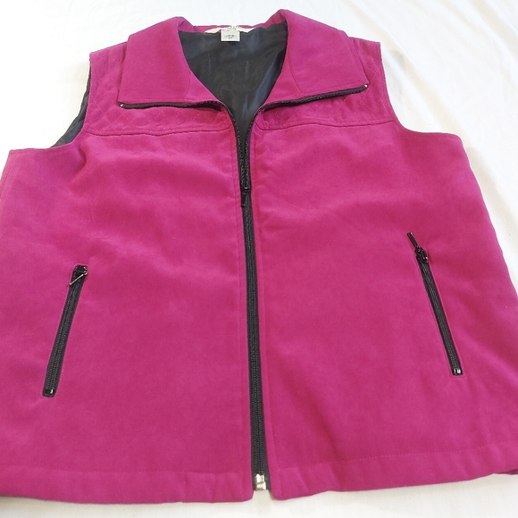Allison Daley Bright Violet Lined Zip Up Vest, 8P - Picture 2 of 12